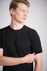 Plain black t shirt men pure cotton breathable short sleeve